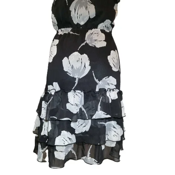❤️ 4/$20 Old Navy dress Women's XS Black gray flower Adjustable spaghetti straps - Picture 13 of 13